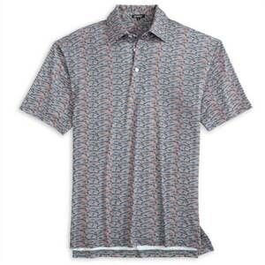 NEW HEYBO OUTDOORS men's range polo top in grey multi